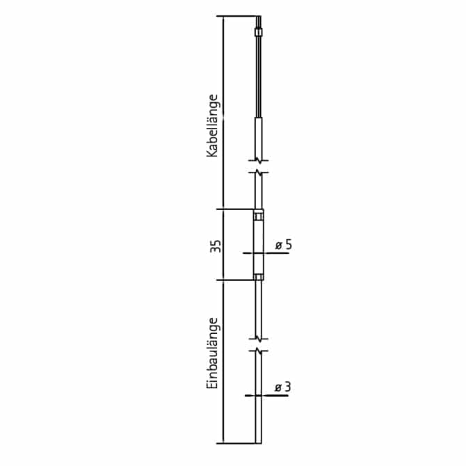 Mantelthermoelement in der Zeichnung von TiTEC Messtechnik